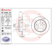 Brembo 2 x Solid Rear Brake Discs 08.9580.21