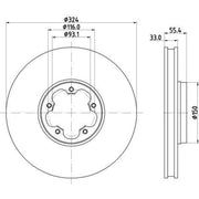 Mintex 2 x Front Brake Discs MDC3178C