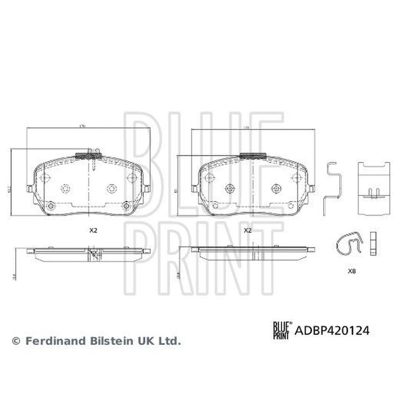 Blue Print Front Brake Pad Set ADBP420124