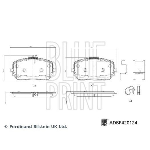Blue Print Front Brake Pad Set ADBP420124