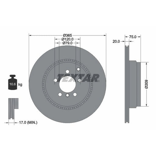 Textar 2 x Rear Brake Discs 92224803