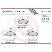 Brembo 4 x Front Brake Pad Set P83046
