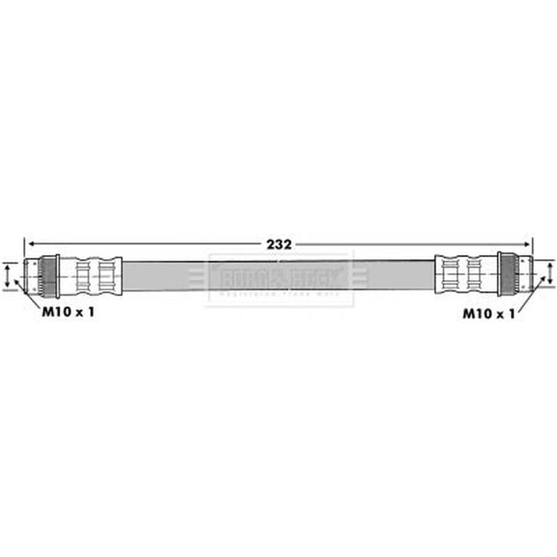 Borg & Beck Brake Hydraulic Hose Line Rear Left BBH7135
