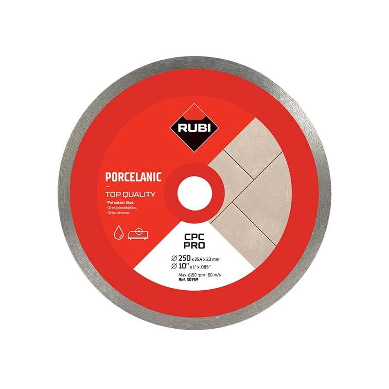 RUBI TILING TOOLS CPC250 PRO Continuous Rim Diamond Blade 250mm - 30959