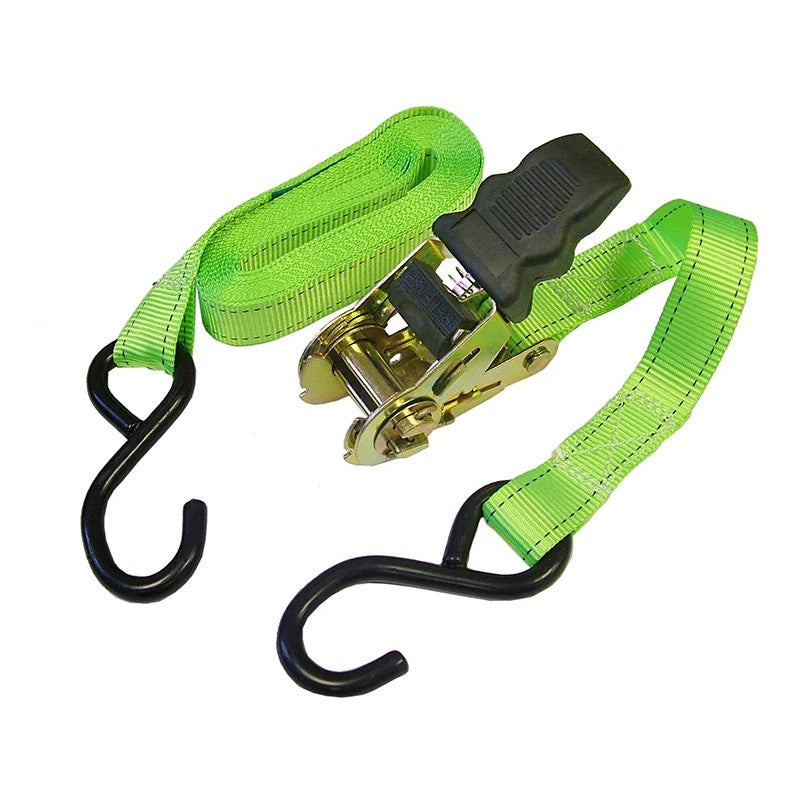 Faithfull Ratchet Tie-Downs S-Hook 5m x 25mm Breaking Strain 600kg/daN 2 Piece