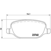 Brembo 4 x Rear Brake Pad Set P23089