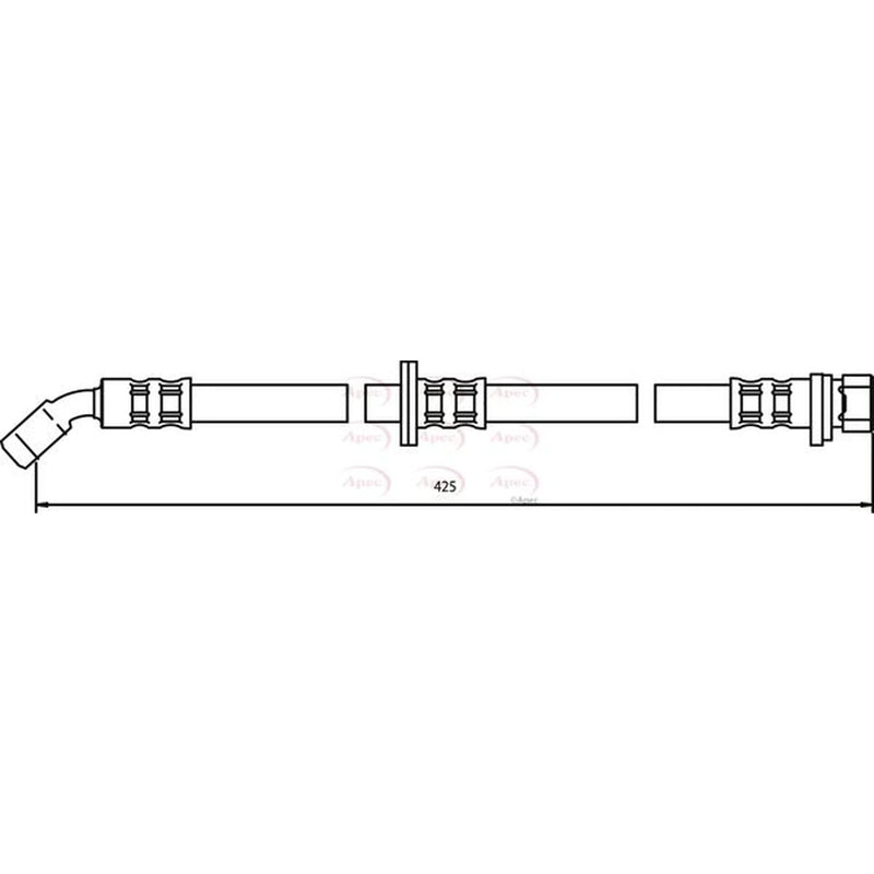 Apec Brake Hydraulic Hose Line Rear Left HOS3037