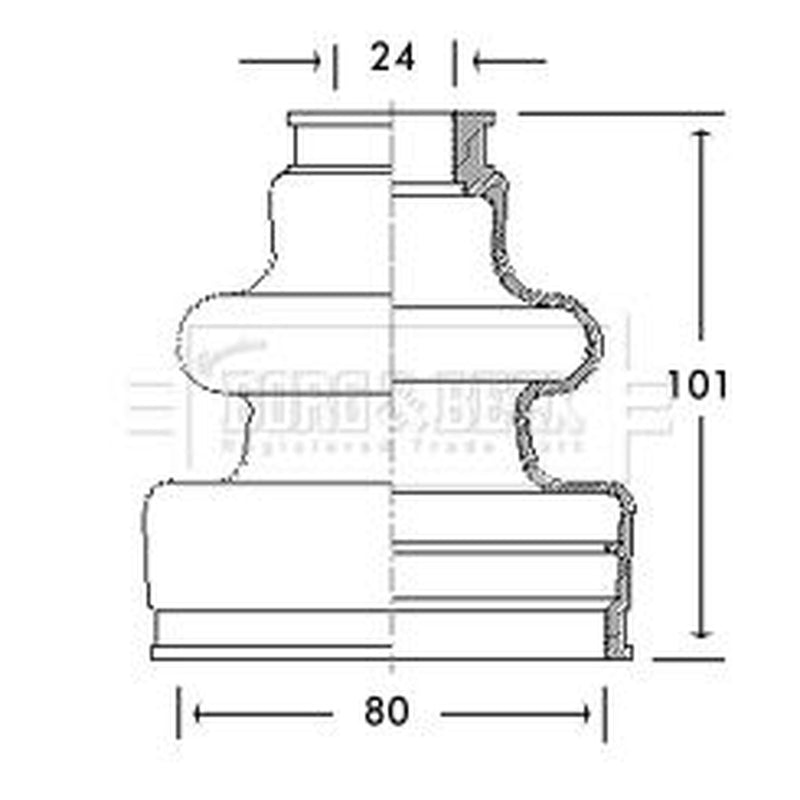 Borg & Beck Drive Shaft Bellow Kit Front Left BCB2651