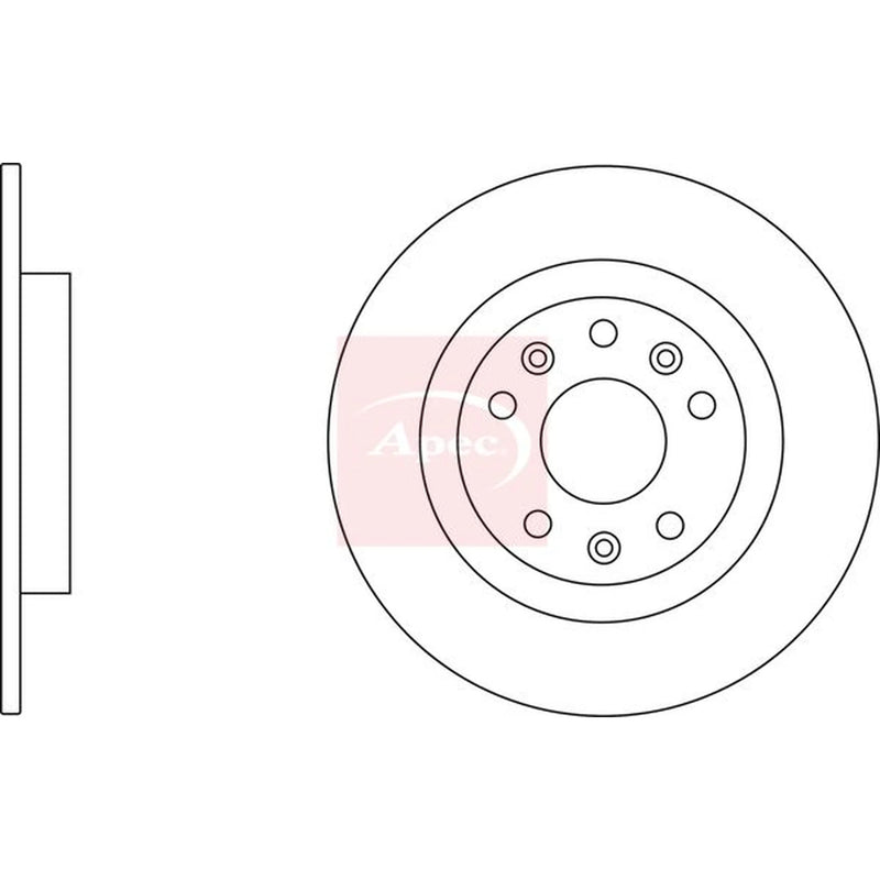 Apec 2 x Rear Brake Discs DSK3131
