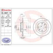 Brembo 2 x Solid Rear Brake Discs 08.6857.10