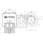 Febi Air Suspension Bellow 203mm 170932