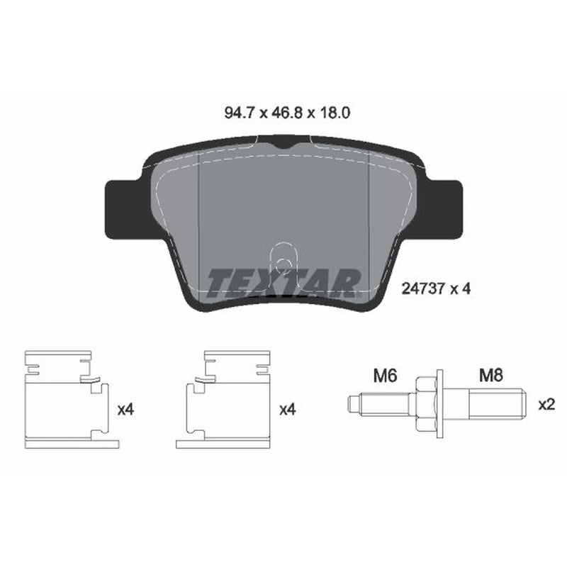Textar Rear Brake Pad Set 2473701