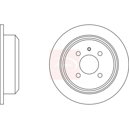 Apec 2 x Solid Rear Brake Discs DSK553