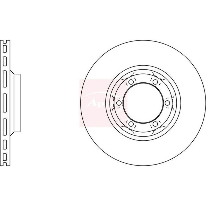 Apec 2 x Vented Front Brake Discs DSK730