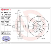Brembo 2 x Internally Vented Front Brake Discs 09.A417.11