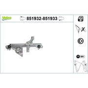 Valeo Manual Window Regulator Lifter Right Rear 851933
