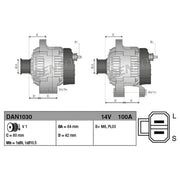 Denso Car Alternator 12V DAN1030