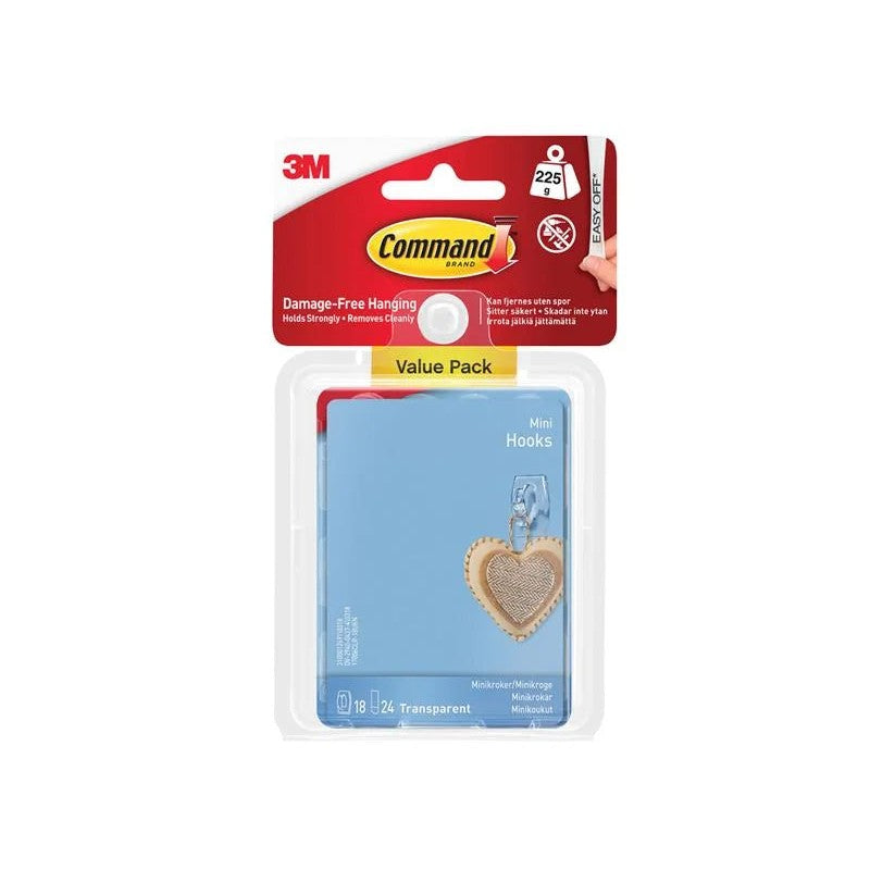 Command™ Clear Mini Hooks Value Pack (Pack 18) - 7100352138