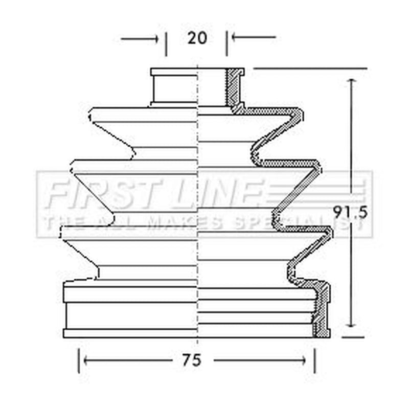First Line Drive Shaft Bellow Kit Front Left FCB2067