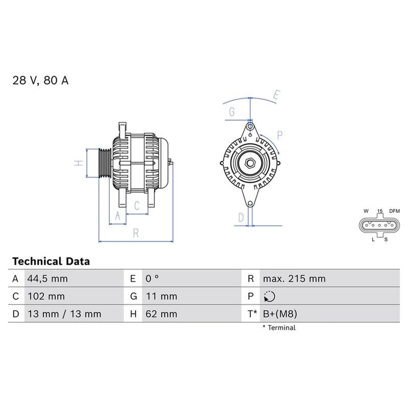 Bosch Car Alternator 12V 0 986 086 190