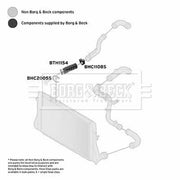 Borg & Beck Intercooler Turbo Charge Air Hose Front BTH1154