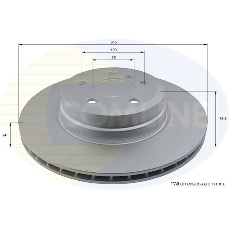 Comline 2 x Internally Vented Rear Brake Discs ADC1757V