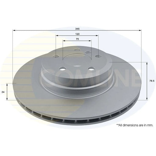 Comline 2 x Internally Vented Rear Brake Discs ADC1757V
