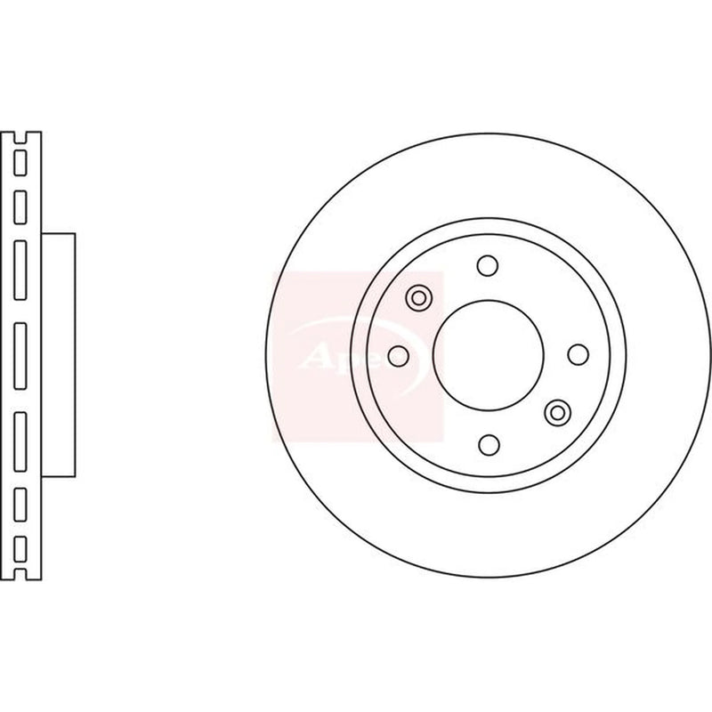 Apec 2 x Vented Front Brake Discs DSK2313