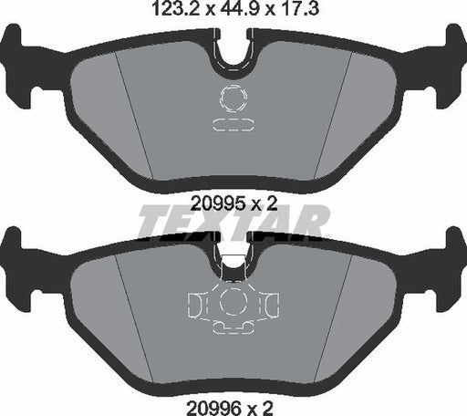 TEXTAR 2099501 Brake Pad Set Rear Fits BMW 3 Series 5 Series Z3 Wiesmann TEXTAR - Town Parts