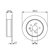 Bosch 2 x Solid Rear Brake Discs 0 986 479 336