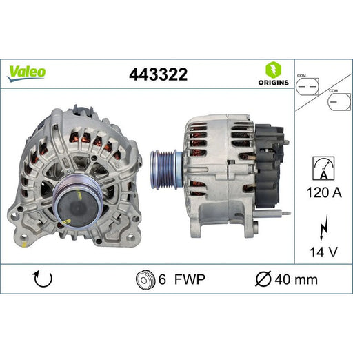 Valeo Car Alternator 12V 443322