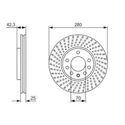 Bosch 2 x Vented Rear Brake Discs 0 986 479 919