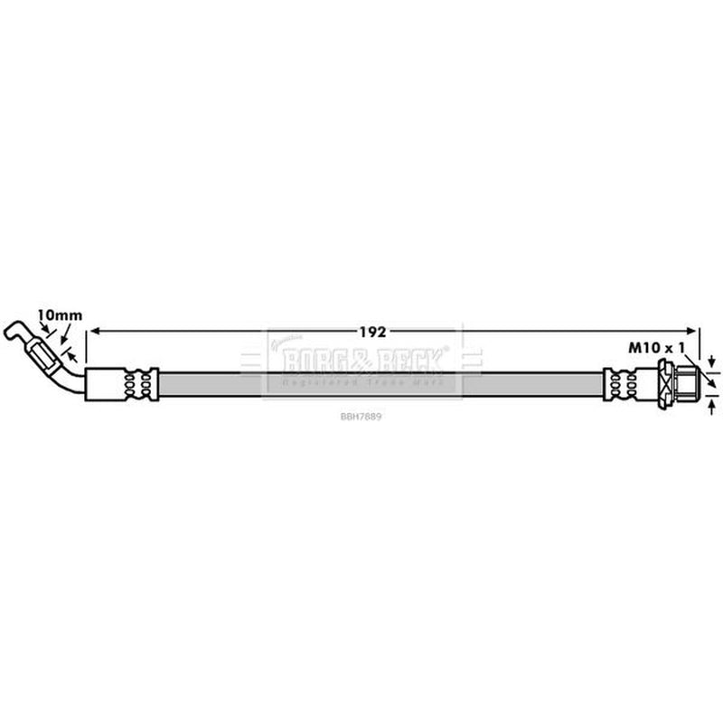 Borg & Beck Brake Hydraulic Hose Line Rear Left BBH7889