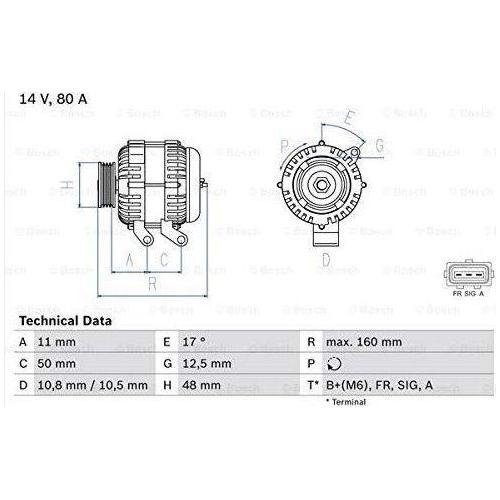 Bosch Reman Alternator 4470 0986044701 Bosch  - Town Parts