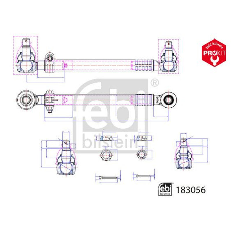 Febi Centre Rod Assembly Front 183056