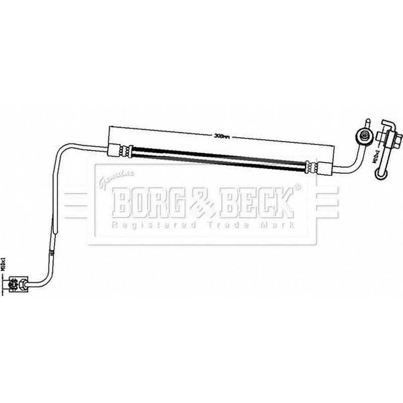 Borg & Beck Brake Hydraulic Hose Line Rear BBH8494