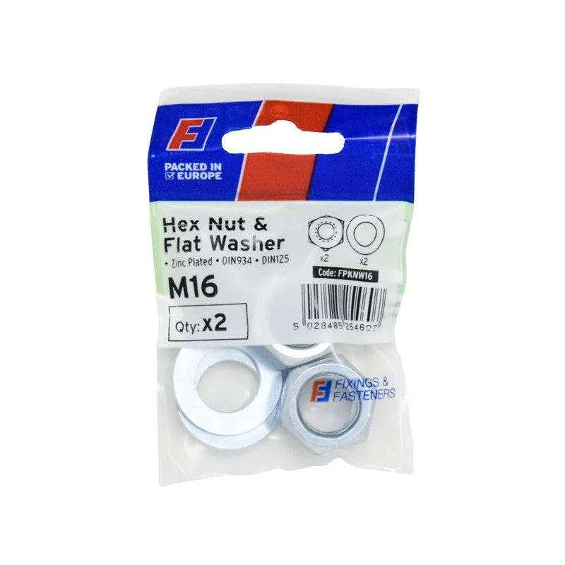 ForgeFix Nut & Washer M16 ForgePack 2 - FPKNW16