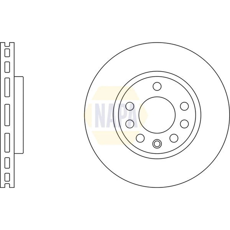NAPA 2 x Vented Front Brake Discs NBD5771
