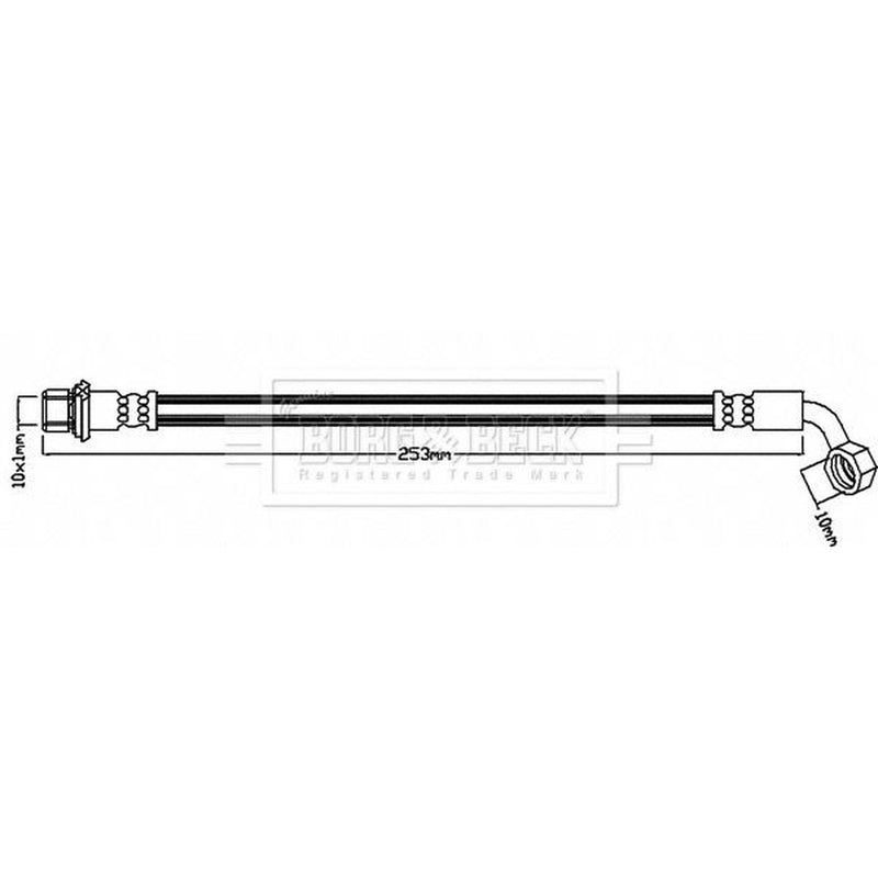 Borg & Beck Brake Hydraulic Hose Line Rear BBH8605