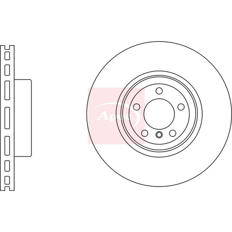 Apec 2 x Vented Front Brake Discs DSK3250