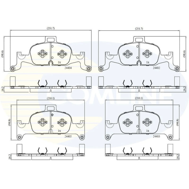 Comline 4 x Front Brake Pad Set CBP02365