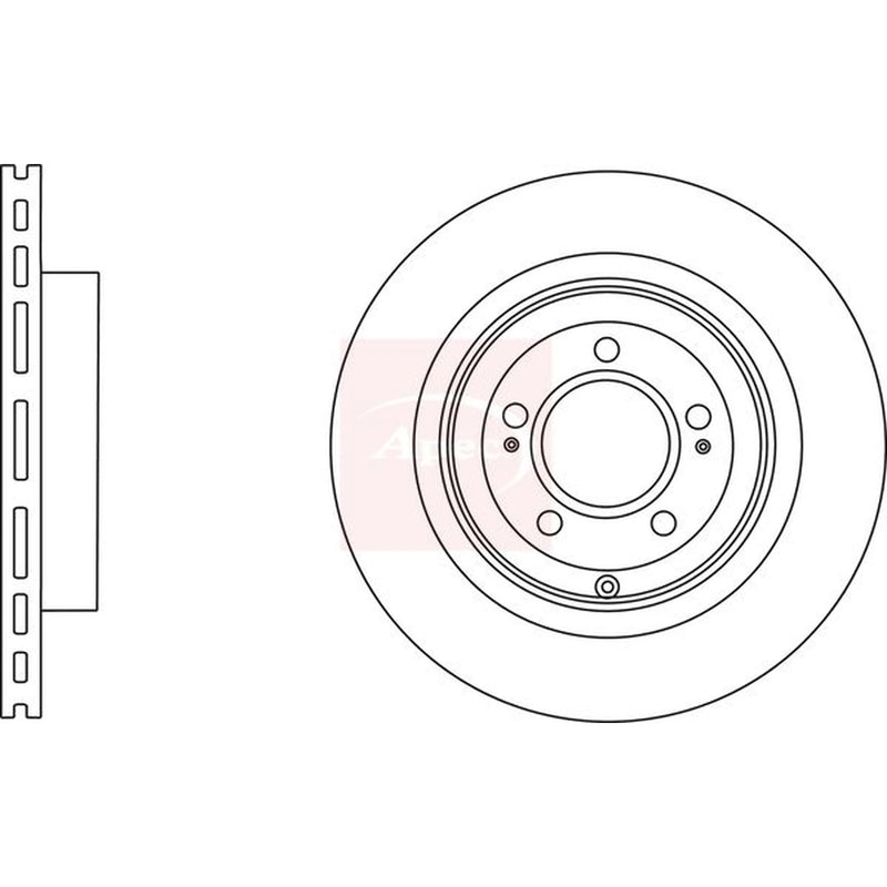 Apec 2 x Vented Rear Brake Discs DSK2772