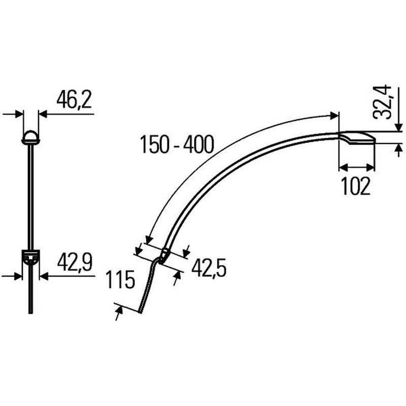 Hella Interiorlamp 400MM Black Md9-31V 2JA inner 2JA 346 720-121 1888392 2JA