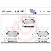 Brembo 4 x Rear Brake Pad Set P49063