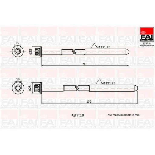 FAI Cylinder Head Bolt Set B2201