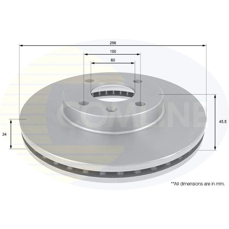 Comline 2 x Front Brake Discs ADC1158V