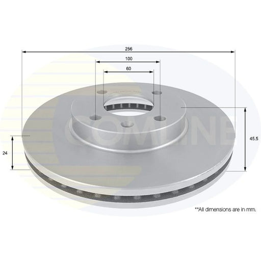Comline 2 x Front Brake Discs ADC1158V