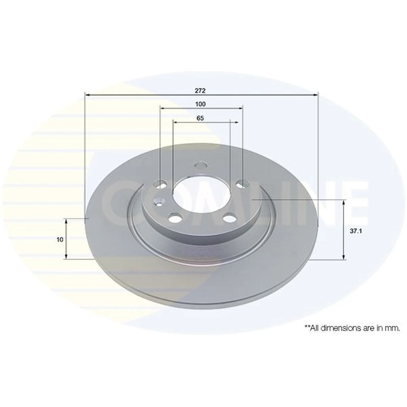 Comline 2 x Solid Rear Brake Discs ADC2995