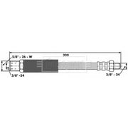 Borg & Beck Brake Hydraulic Hose Line Front Left BBH6538