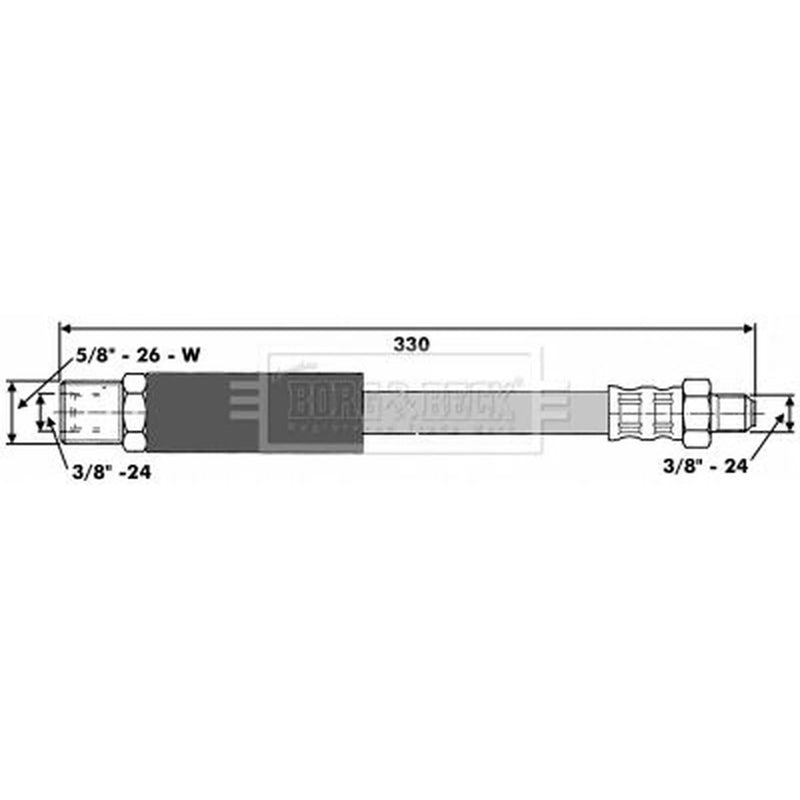 Borg & Beck Brake Hydraulic Hose Line Front Left BBH6538
